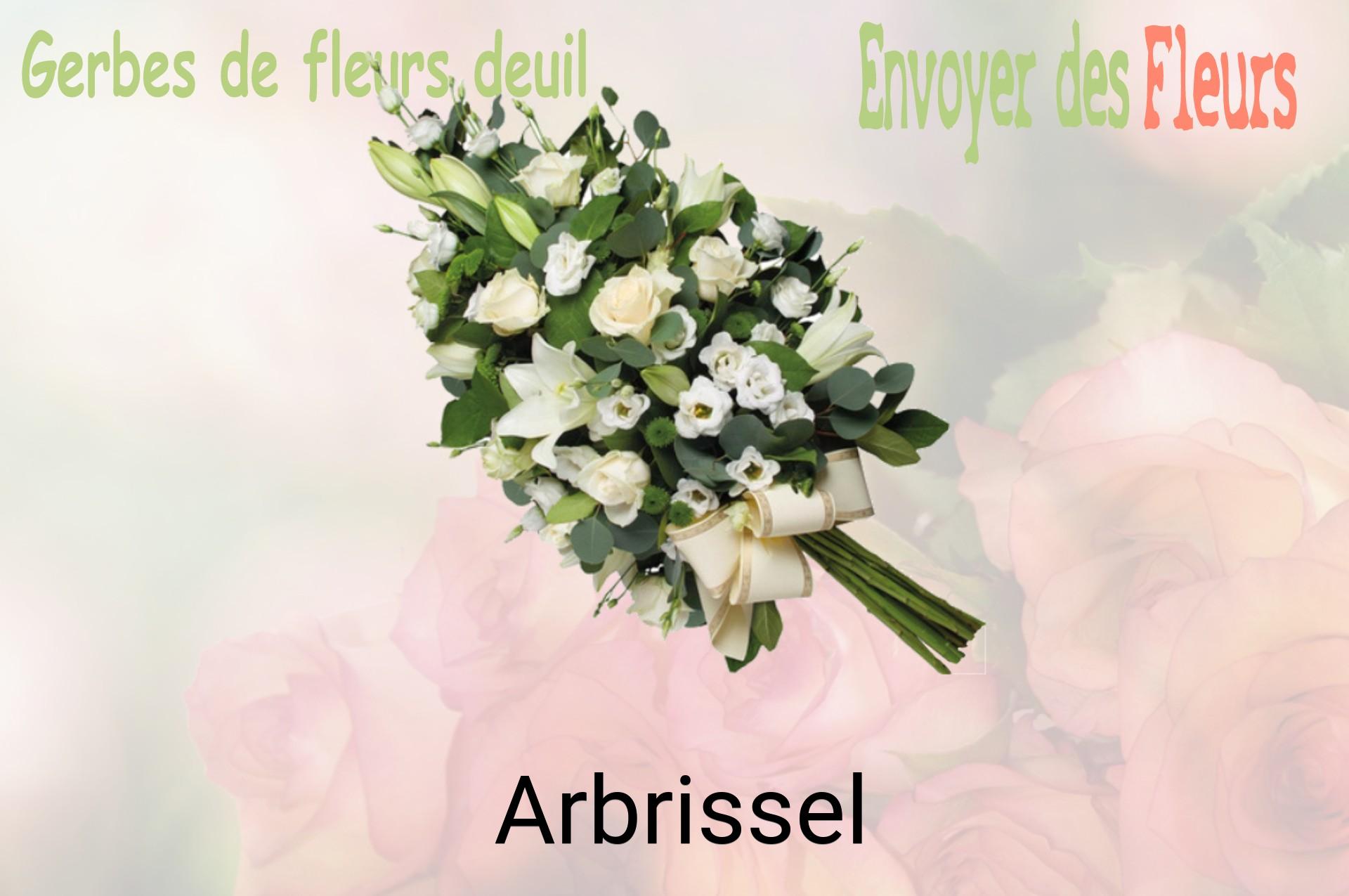 Gerbe de fleurs de deuil livrée à Arbrissel